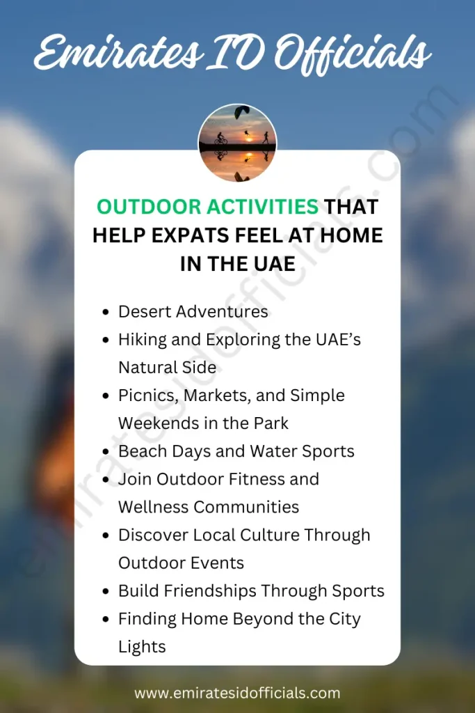 Outdoor Activities That Help Expats Feel at Home in UAE (infographics)