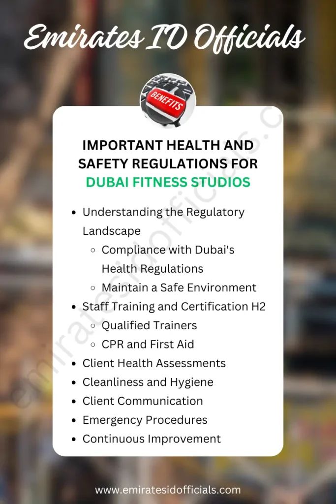 Important Health and Safety Regulations for Dubai Fitness Studios
